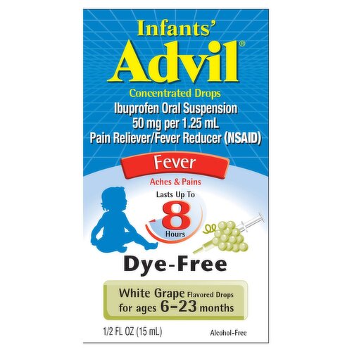 Infants' Advil Pain Reliever and Baby Fever Reducer, White Grape - 0.5 Fl Oz