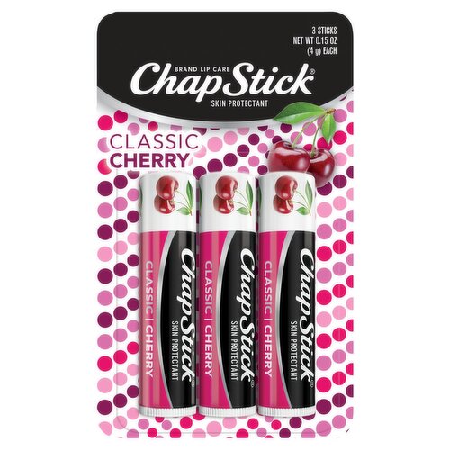ChapStick Classic Cherry Lip Balm, 3 count, 0.15 oz