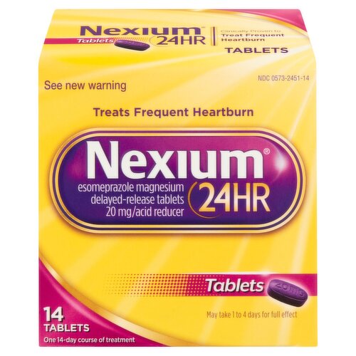 Nexium 24hr Esomeprazole Magnesium Delayed-Release Tablets, 20 mg, 14 count