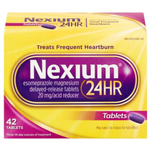 Nexium 24hr Esomeprazole Magnesium Delayed-Release Tablets, 20 mg, 3 pack, 42 count