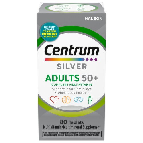 Centrum Silver Adults 50+ Complete Multivitamin/Multimineral Supplement, 80 count
