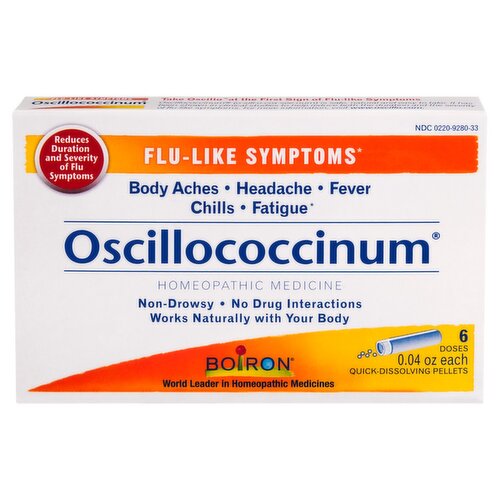 Boiron Oscillococcinum Flu-Like Symptoms Quick-Dissolving Pellets, 0.04 oz, 6 count