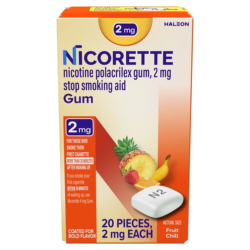 Nicorette Fruit Chill Gum, 2 mg, 20 count