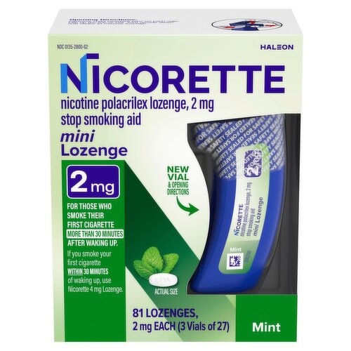 Haleon Nicorette Mint Mini Lozenge, 2 mg, 81 count