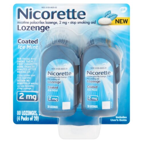 Gsk Nicorette Coated Ice Mint Lozenge, 2 mg, 20 count, 4 pack