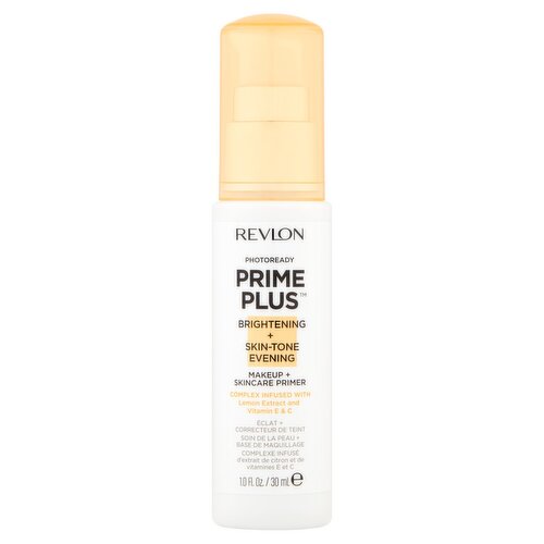 Revlon PhotoReady Prime Plus 001 Brightening + Skin-Tone Evening Makeup + Skincare Primer, 1.0 fl oz