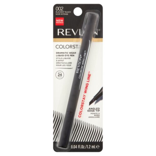 Revlon ColorStay Wing Line 002 Blackest Black Dramatic Wear Liquid Eye Pen, 0.04 fl oz