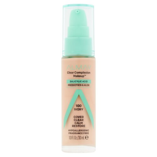 Almay Clear Complexion Makeup 100 Ivory Foundation, 1.0 fl oz