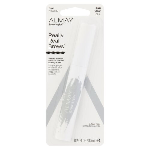 Almay Brow Styler Really Real Brows 040 Clear Brow Mascara, 0.29 fl oz