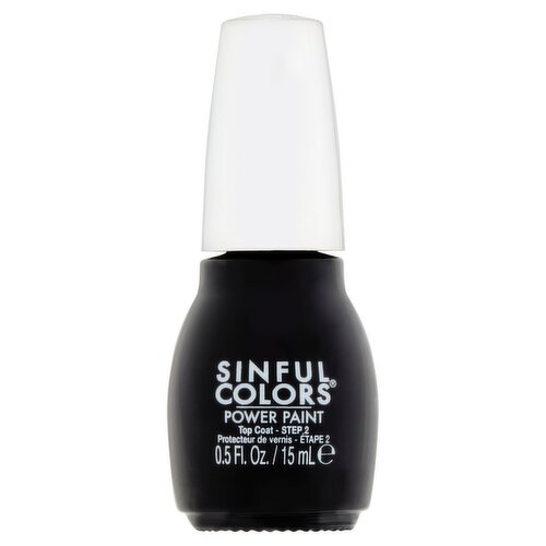 SinfulColors Power Paint Step 2 Strengthening 2640 Top Coat, 0.5 fl oz