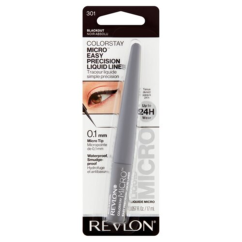 Revlon ColorStay 301 Blackout Micro Tip Easy Precision Liquid Liner, 0.057 fl oz