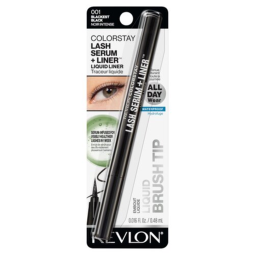 Revlon Colorstay 001 Blackest Black Lash Serum + Liner Liquid Liner, 0.016 fl oz