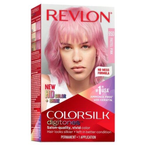 Revlon ColorSilk Digitones 95D Pastel Pink Permanent Haircolor, 1 application