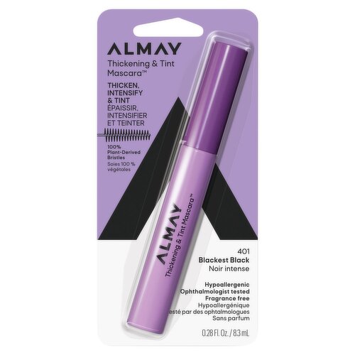 Almay 401 Blackest Black Thickening & Tint Mascara, 0.28 fl oz