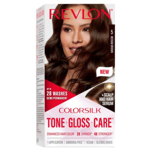 Revlon Colorsilk Tone+Gloss+Care 5 Medium Brown Demi-Permanent Hair Color, 1 application