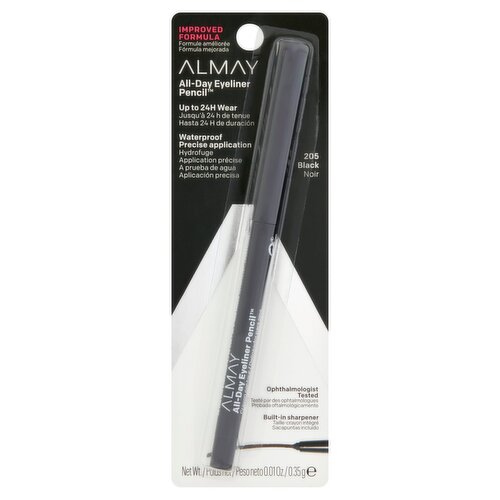 Almay 205 Black All-Day Eyeliner Pencil, 0.01 oz