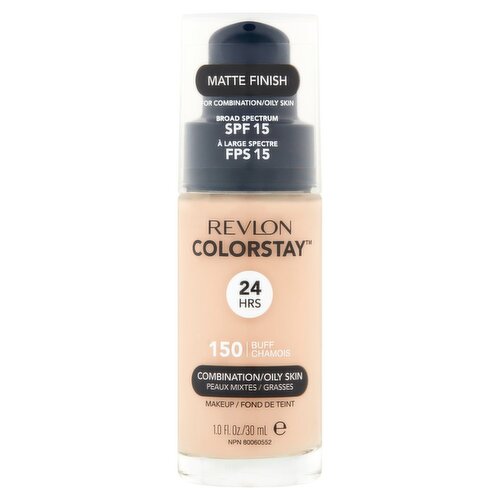 Revlon ColorStay Matte Finish 150 Buff Broad Spectrum Makeup, SPF 15, 1.0 fl oz