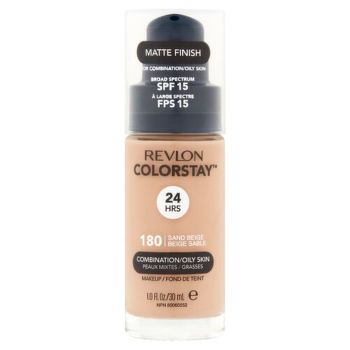 Revlon ColorStay Matte Finish 180 Sand Beige Broad Spectrum Makeup, SPF 15, 1.0 fl oz