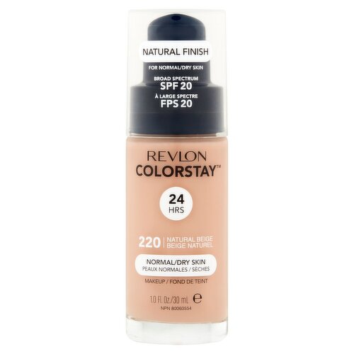 Revlon ColorStay Matte Finish 220 Natural Beige Broad Spectrum Makeup, SPF 15, 1.0 fl oz