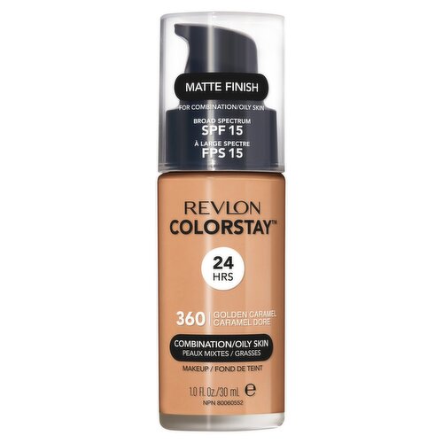 Revlon ColorStay Matte Finish 360 Golden Caramel Broad Spectrum Makeup, SPF 15, 1.0 fl oz