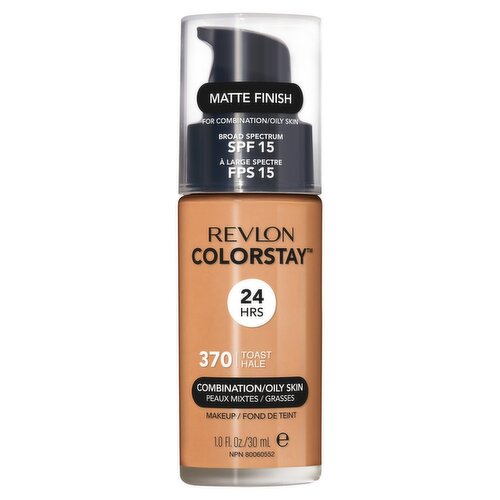 Revlon ColorStay Matte Finish 370 Toast Broad Spectrum Makeup, SPF 15, 1.0 fl oz