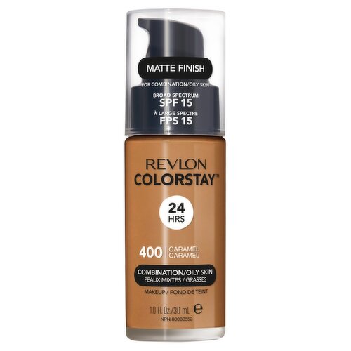 Revlon ColorStay Matte Finish 400 Caramel Broad Spectrum Makeup, SPF 15, 1.0 fl oz