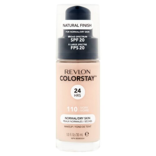 Revlon ColorStay Natural Finish 110 Ivory Broad Spectrum Makeup, SPF 20, 1.0 fl oz