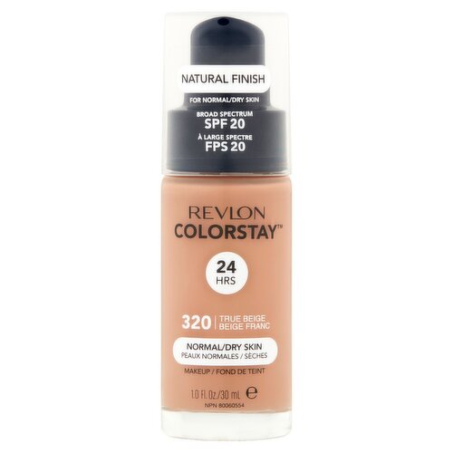 Revlon ColorStay 320 True Beige Natural Finish Broad Spectrum Makeup, SPF 20, 1.0 fl oz