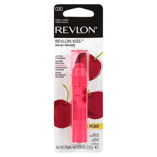 Revlon Kiss 030 Sweet Cherry Broad Spectrum Lip Balm, SPF 20, 0.09 oz