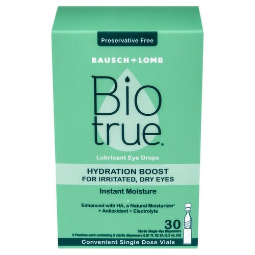 Bausch + Lomb Biotrue Lubricant Eye Drops, 0.01 fl oz, 30 count