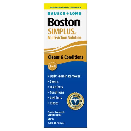 Bausch + Lomb Boston Simplus 2-in-1 Multi-Action Solution, 3.5 fl oz