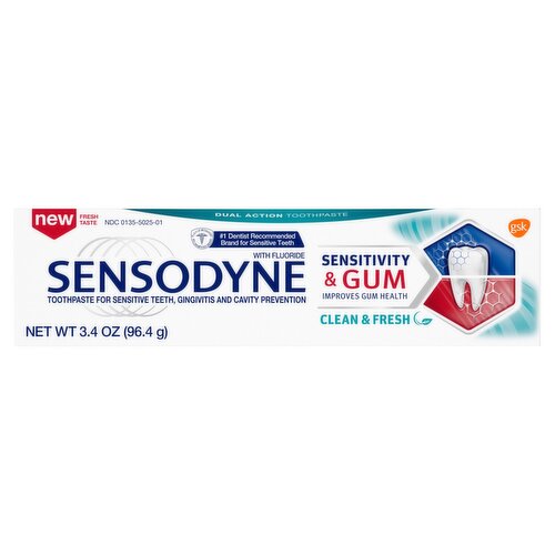 Sensodyne Sensitivity & Gum Sensitive Toothpaste for Gingivitis, Sensitive Teeth Treatment - 3.4 Oz