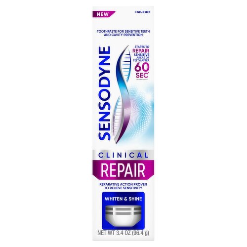 Sensodyne Clinical Repair Whiten & Shine Toothpaste, 3.4 oz
