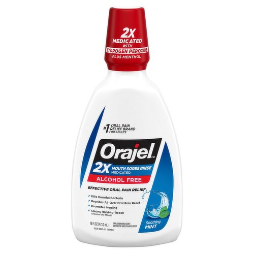 Orajel Alcohol Free Fresh Mint Antiseptic Rinse, 16 fl oz