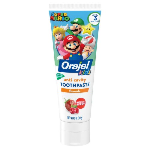 Orajel Kids Natural Berry Anti-Cavity Fluoride Toothpaste, Stage 3, 2 ...