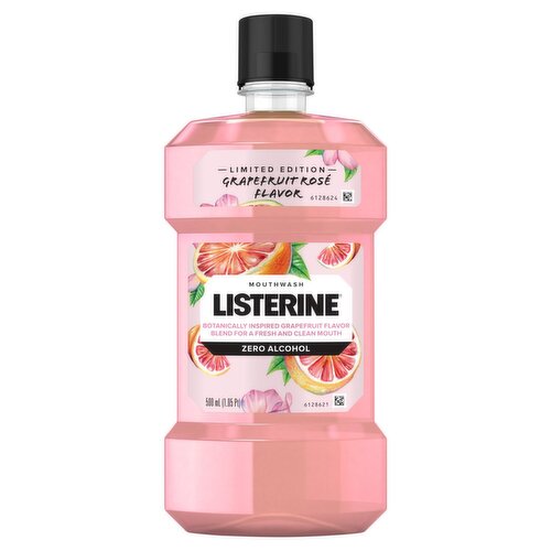 Listerine Grapefruit Rosé Flavor Zero Alcohol Mouthwash Limited Edition, 1.05 pt