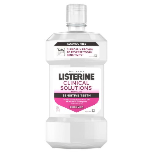 Listerine Sensitive Teeth Fresh Mint Mild Taste Mouthwash, 1.05 pt