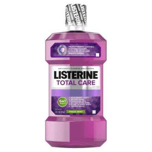 LISTERINE Total Care Fresh Mint Anticavity Fluoride Mouthwash, 1 qt