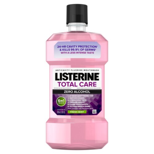 Listerine Total Care Fresh Mint Zero Alcohol Anticavity Fluoride Mouthwash, 1.05 pt