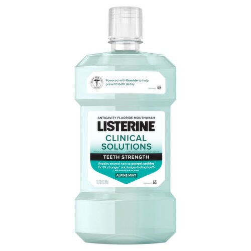 Listerine Clinical Solutions Teeth Strength Alpine Mint Anticavity Fluoride Mouthwash, 1.8 fl oz