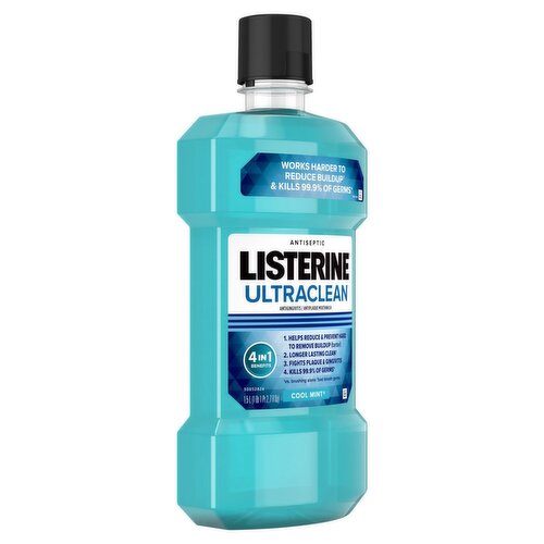 Listerine Ultraclean Cool Mint Antiseptic Mouthwash, 1 qt 1 pt 2.7 fl oz