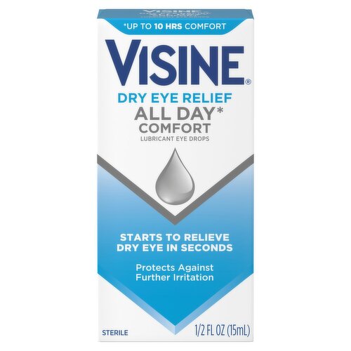 Visine Dry Eye Relief All Day Comfort Lubricant Eye Drops, 1/2 fl. oz