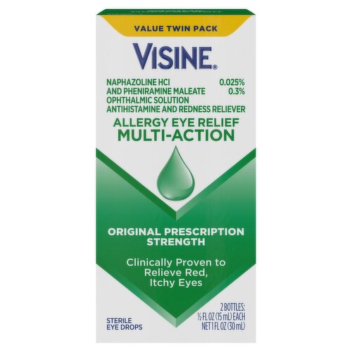 Visine Allergy Eye Relief Multi-Action Sterile Eye Drops Value Twin Pack, 1/2 fl oz, 2 count