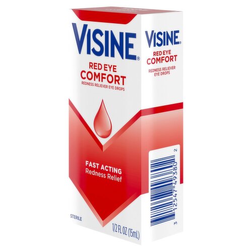 Visine Red Eye Comfort Redness Reliever Eye Drops, 1/2 fl oz