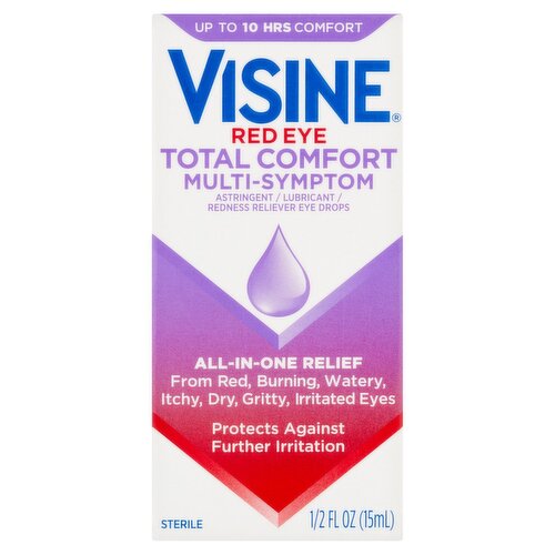 Visine Red Eye Total Comfort Multi-Symptom Eye Drops, 1/2 fl oz