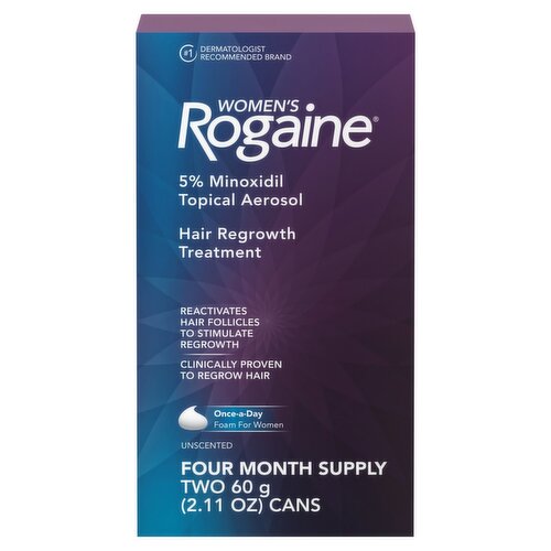 Rogaine Women's Uncented Topical Aerosol Hair Regrowth Treatment, 2.11 oz, 2 count