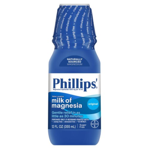 Phillips' Saline Laxative Original Milk of Magnesia, 12 fl oz