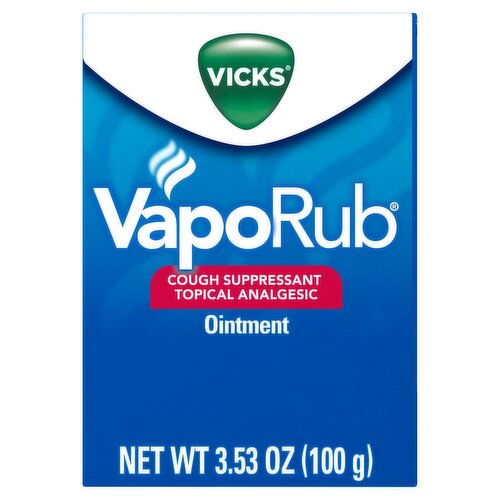 VICKS VapoRub Cough Suppressant Topical Analgesic Ointment, 3.53 oz