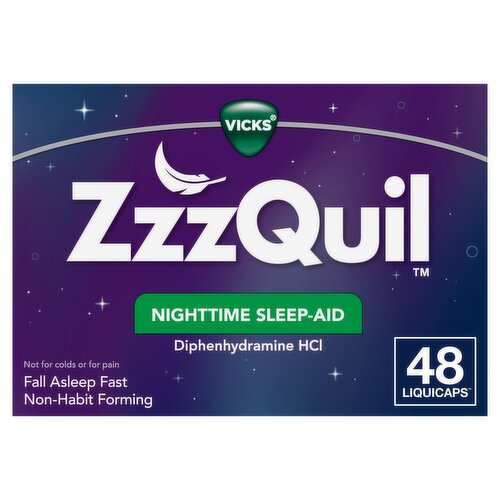 Vicks ZzzQuil Nighttime Sleep-Aid Liquicaps, 48 count