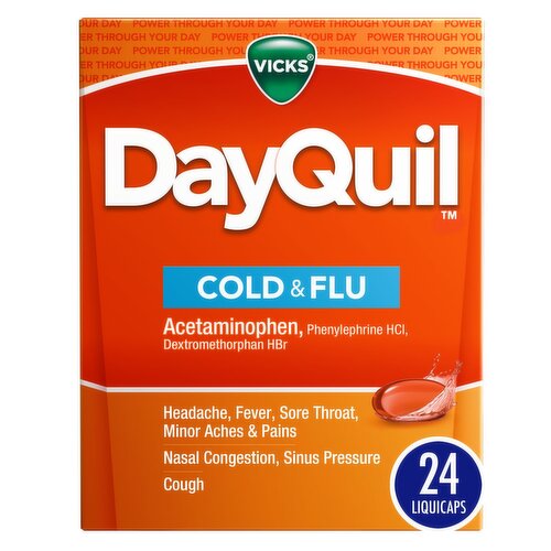 Vicks DayQuil Cold & Flu Over-the-Counter Medicine, Non-Drowsy Powerful Multi-Symptom Daytime Relie